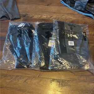 NWT Lot of 3 Boys Under Armour Brawler 2.0 Pants In Black & Gray Size YMD